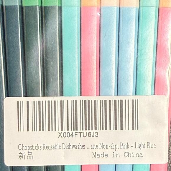 Chopsticks Reusable Dishwasher Safe, 5 Pairs 9.5 Inches Pink + Light Blue - Picture 9 of 12